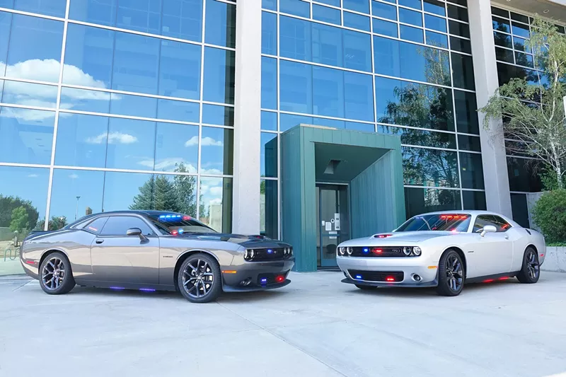 Image: The two new 2021 Doge Challenger R/T cars cost around $130,000.