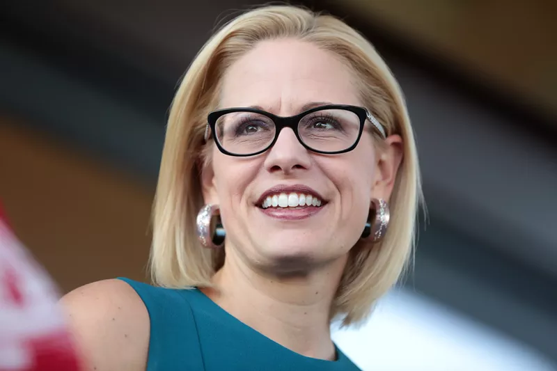 Image: Congresswoman Kyrsten Sinema, the Democratic nominee for Arizona's open Senate seat, took the lead on Thursday evening.
