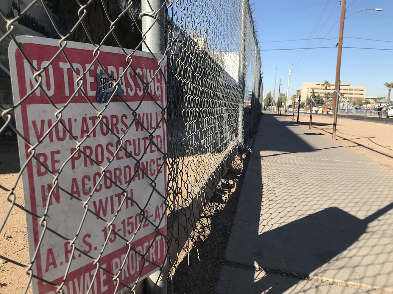 A neighborhood group is applying to have sidewalks near Arizona's largest emergency homeless shelter, like this one, privatized.
