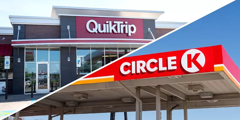 Image: quiktrip and circle k gas stations