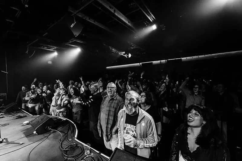 Image: A very enthusiastic member of the crowd at Phoenix Rock Lottery 2025.