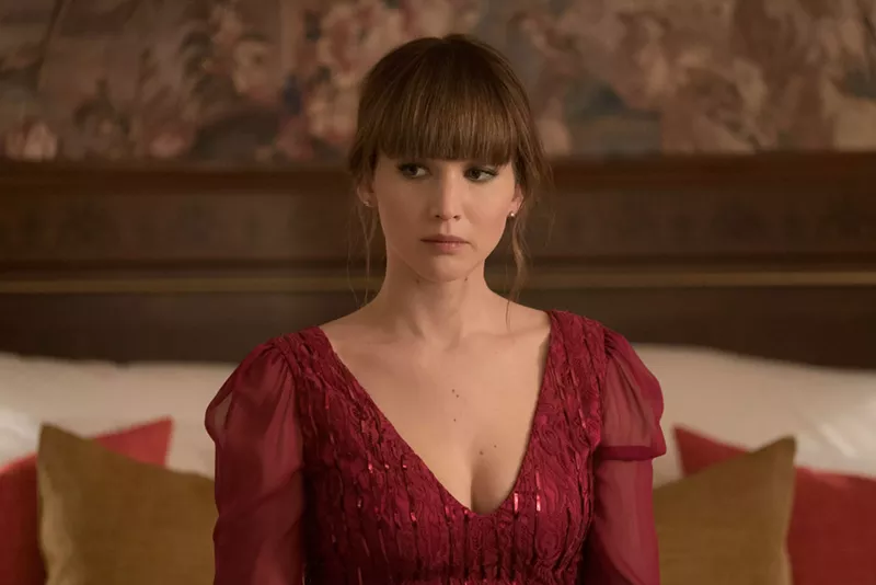 Image: Jennifer Lawrence stars in Red Sparrow as Dominika Egorova, a Russian ballerina who is forced to go to spy school, where her education seems to cover nothing but getting naked in front of people.