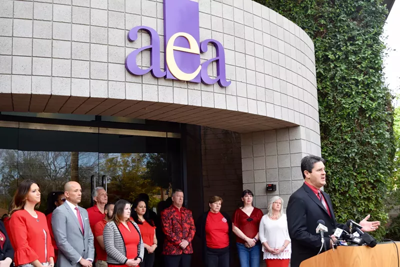 Image: The Arizona Education Association announces this morning that it will endorse Democrat David Garcia in this year's governor's race.