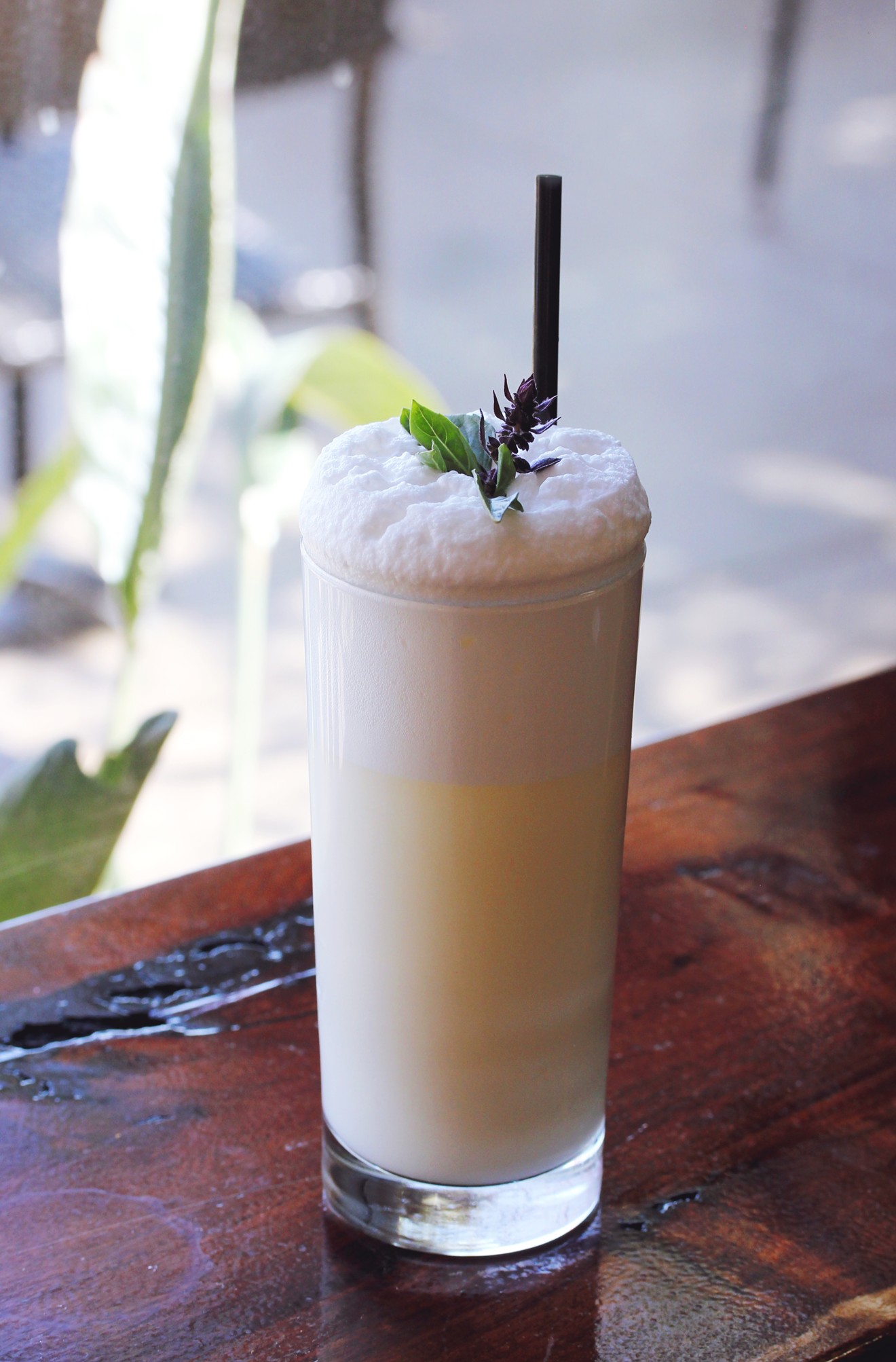 This riff on a classic Ramos gin fizz at Clever Koi is 100 percent vegan.