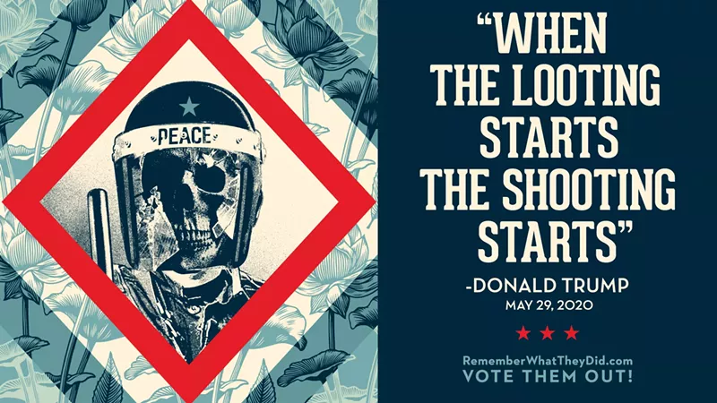 Image: Shepard Fairey's work reflects Trump's response to protests for racial justice.