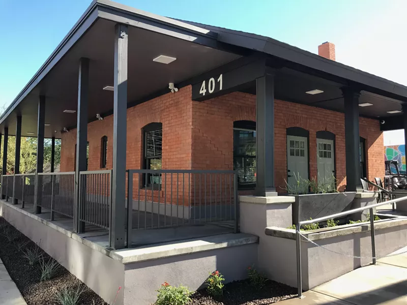 Image: Northwest corner of the newly-renovated Wurth House at Fourth and Roosevelt streets.
