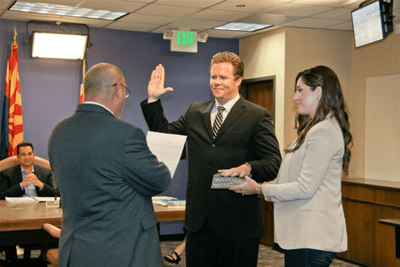 Paul Peterson's swearing-in ceremony.