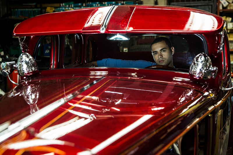 Image: Gabriel Chavarria in a car that, honestly, is more impressive than the movie.