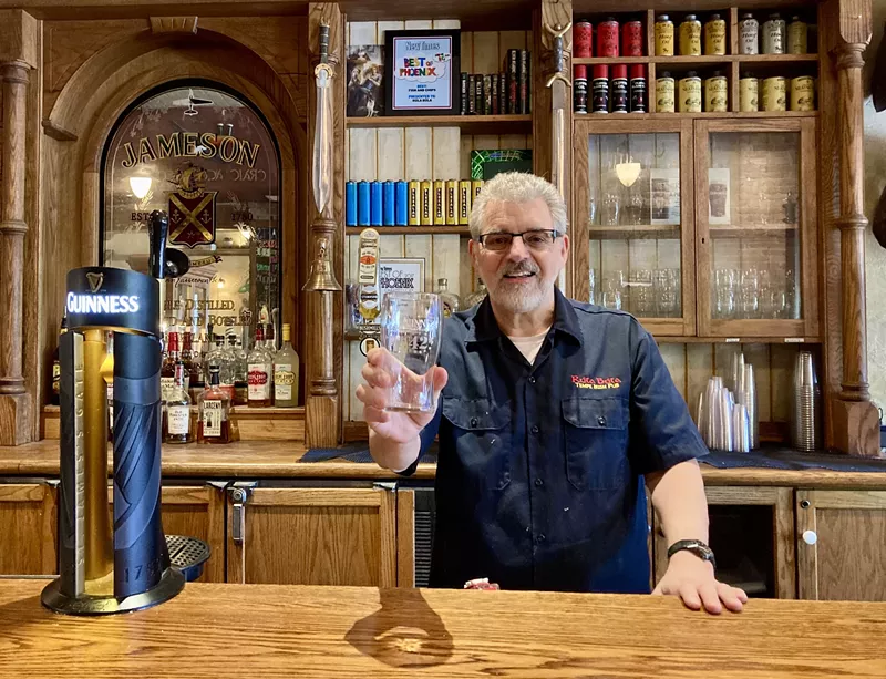 Image: Steve Goumas, founder of Rula Bula, imported much of the decor for the pub from Ireland. That decor, including the bar, will be used at the pop-up at the Coca-Cola Sun Deck at Mountain America Stadium.