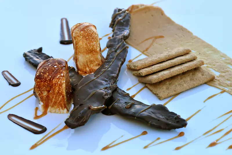 Image: Deconstructed s'mores plus chocolate-covered bacon at Beckett’s Table.