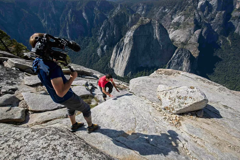 Image: Alex Honnold’s ropeless ascent up the sheer face of Yosemite’s 3,200-foot rock formation El Capitan is captured on camera for Free Solo, a suspenseful documentary directed by E. Chai Vasarhelyi and Jimmy Chin.