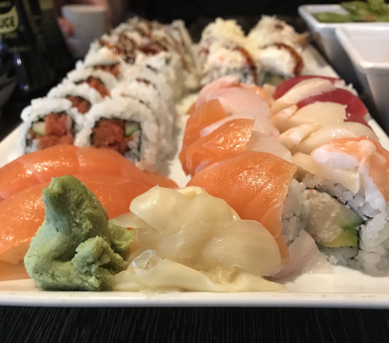 An assortment of fresh sushi from Sushiholic.