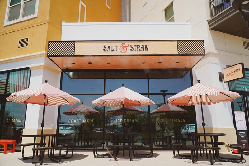 Salt & Straw is located in Epicenter between Belly Kitchen & Bar and Bunky Boutique. The new scoop shop officially opened on Friday.
