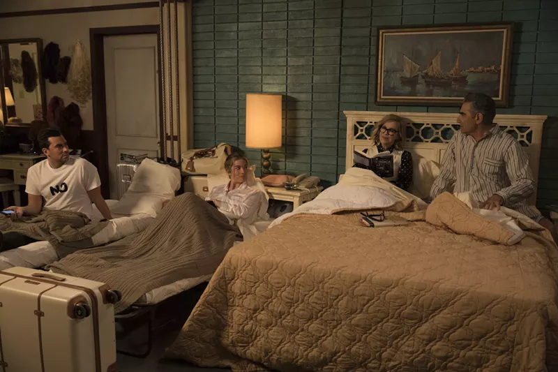 Image: A scene from season four of Schitt's Creek.