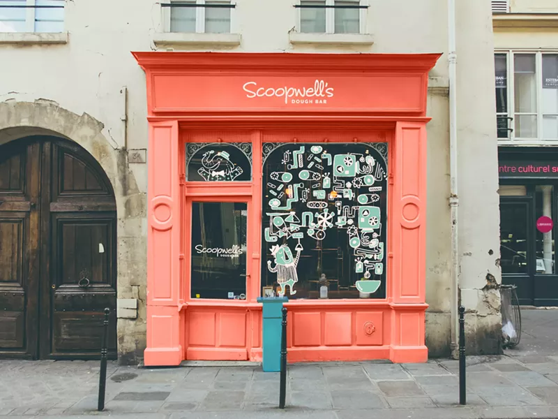 Image: A mockup of the future storefront for Scoopwell's Dough Bar
