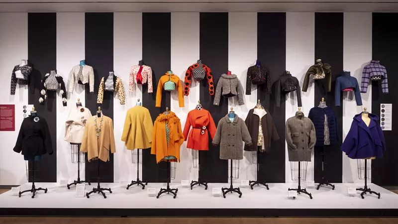 Image: Installation view of "MOVE: The Modern Cut of Geoffrey Beene," 2023, Phoenix Art Museum.