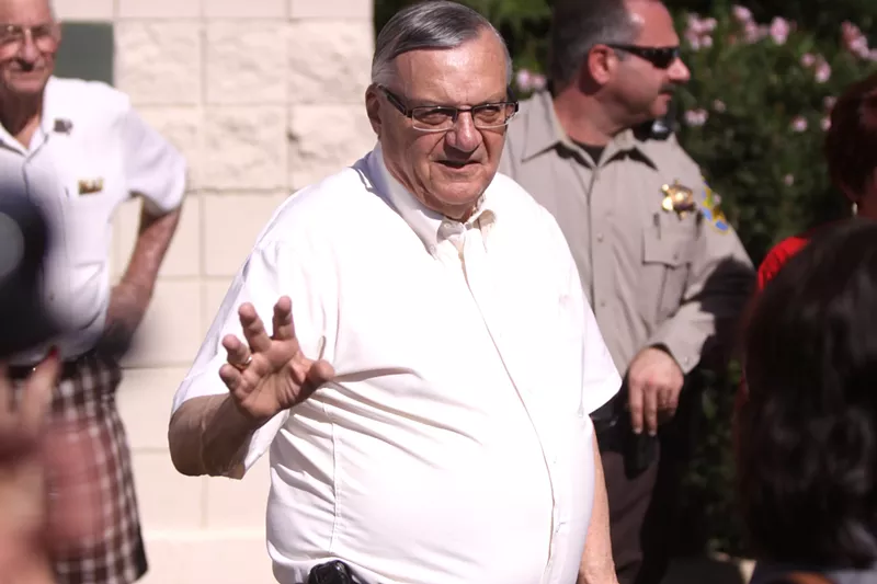 Image: Then-Maricopa County Sheriff Joe Arpaio greets supporters at a 2012 event in Mesa.