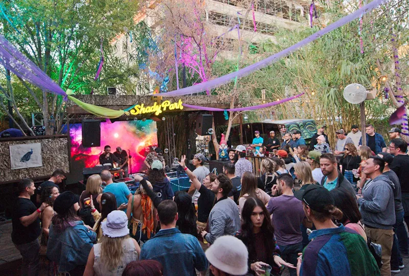 Image: Recalling the outdoor bar park during a Lazy Syrup Orchestra set.
