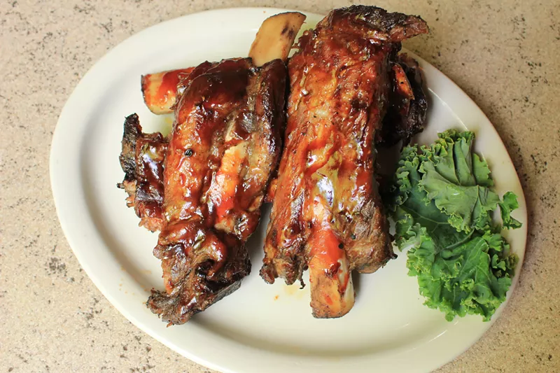 Image: Beef ribs at Bobby-Q, four to an order