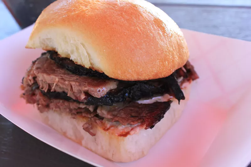 Image: The astonishingly good brisket sandwich at Jalapeño Bucks in Mesa.