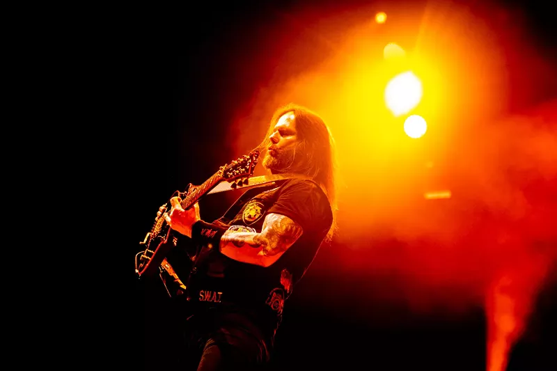 Image: Slayer guitarist Gary Holt went hard at Ak-Chin Pavilion on Thursday, May 2, 2019.