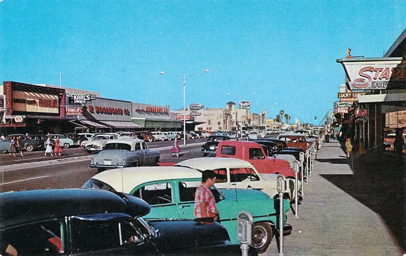 Image: Looking east toward MacDonald along Mesa’s Main Street in the 1950s.