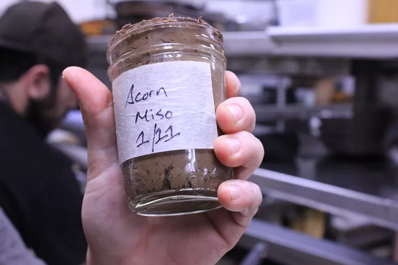 Image: The first jar of acorn miso from Brett Vibber and Jaren Bates.