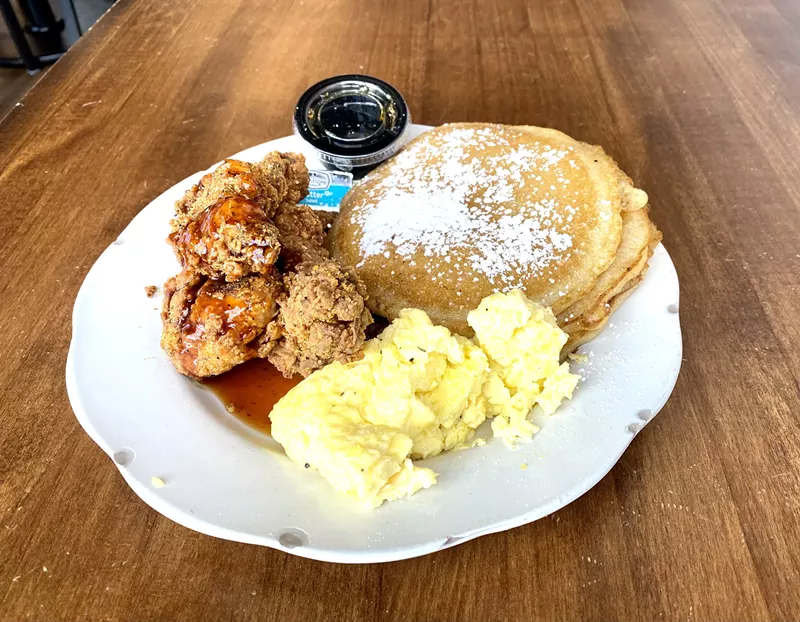 Image: The Buttermilk Fried Chicken Tenders & Flapjacks is a popular dish at SugarJam.