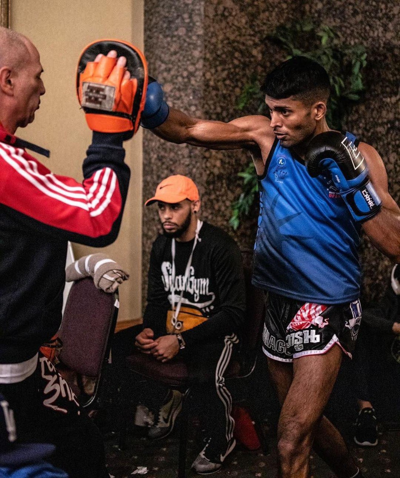 A fighter at a USMTO event warms up. Muay Thai has been gaining more recognition in the U.S.