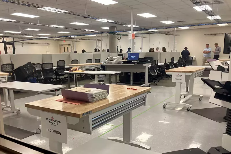 Image: The interior of the Maricopa County Tabulation and Election Center