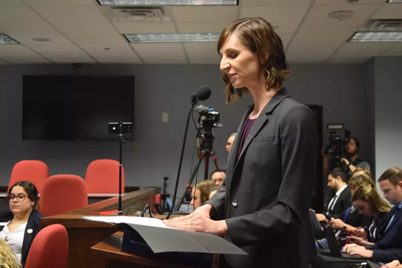 Image: Superintendent of Public Instruction Kathy Hoffman addresses the House Education Committee on February 4.