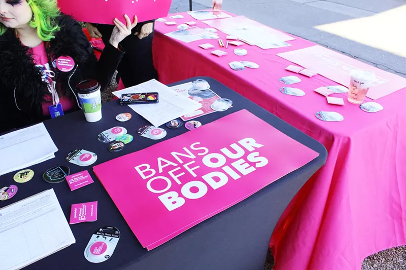 Image: A Planned Parenthood table outside Brick Road Coffee on Jan. 13.