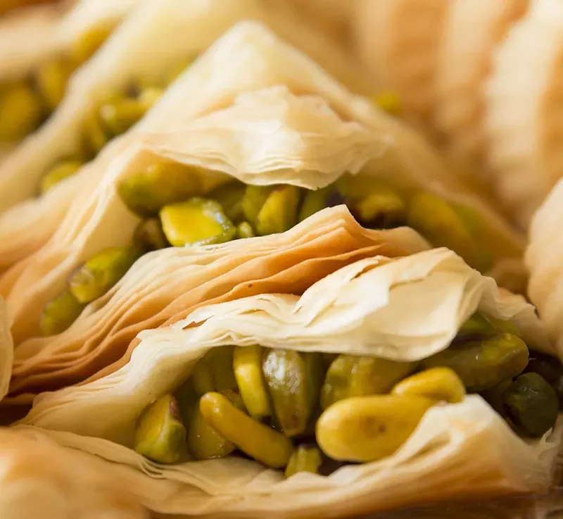 Image: Nutty, buttery Baklava from local Syrian bakers