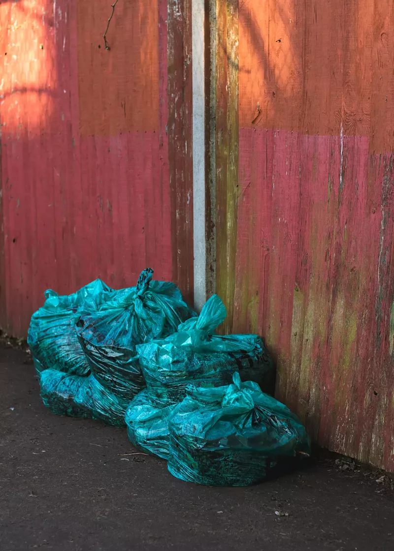 Image: Either garbage bags need to calm down or we do.