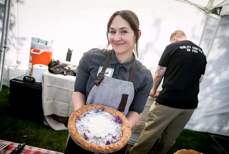 Image: Tamara Stanger with a vinegar pie.