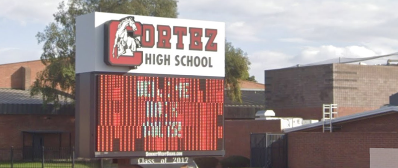 Image: a sign for cortez high school