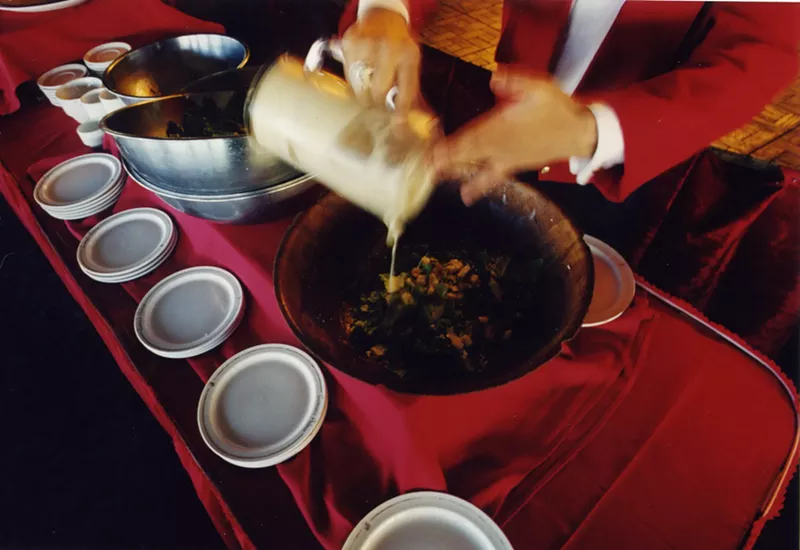 Image: Caesar's Salad being prepared at the Caesar's Hotel restaurant.