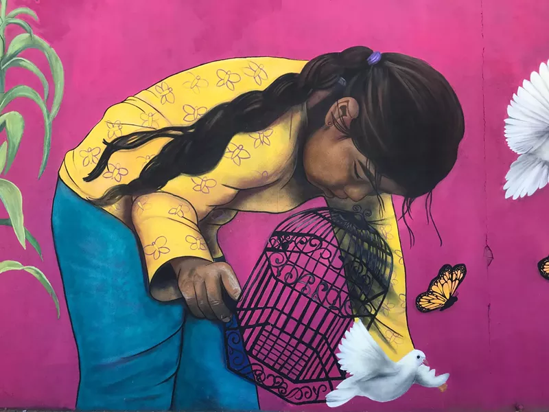 Image: Detail of Lucinda Hinojos' mural in South Phoenix.