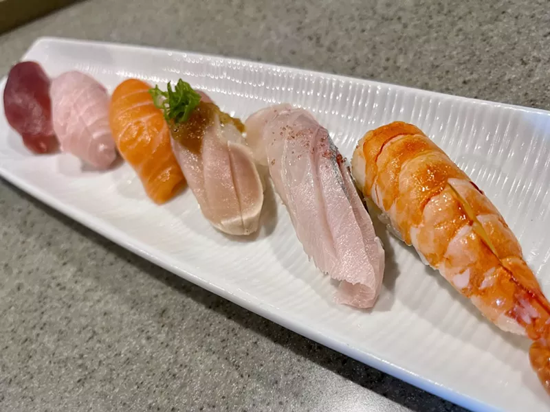 Image: Shimogamo's menu rotates with the seasons, and the Chandler restaurant serves cuts of fresh fish right from the sushi counter.