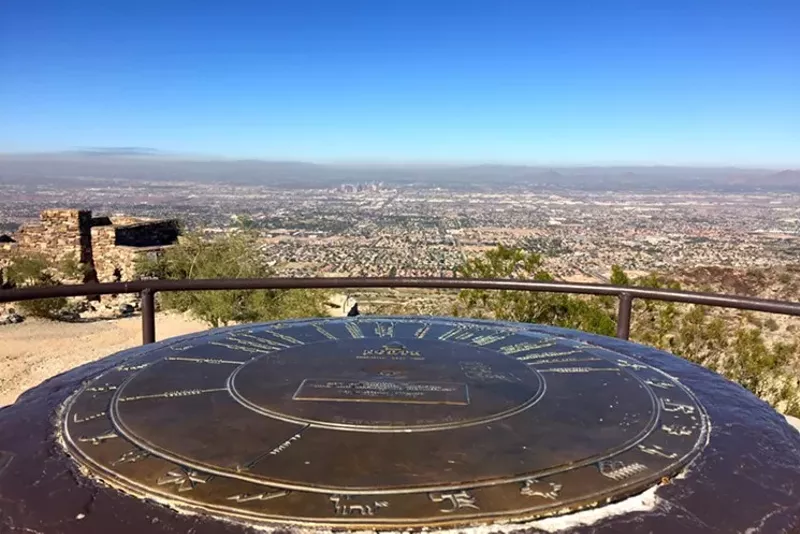 Image: The compass located at the top of Holbert Trail points out different landmarks across the Valley.