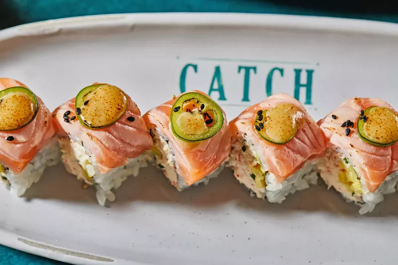 Image: A sushi roll.