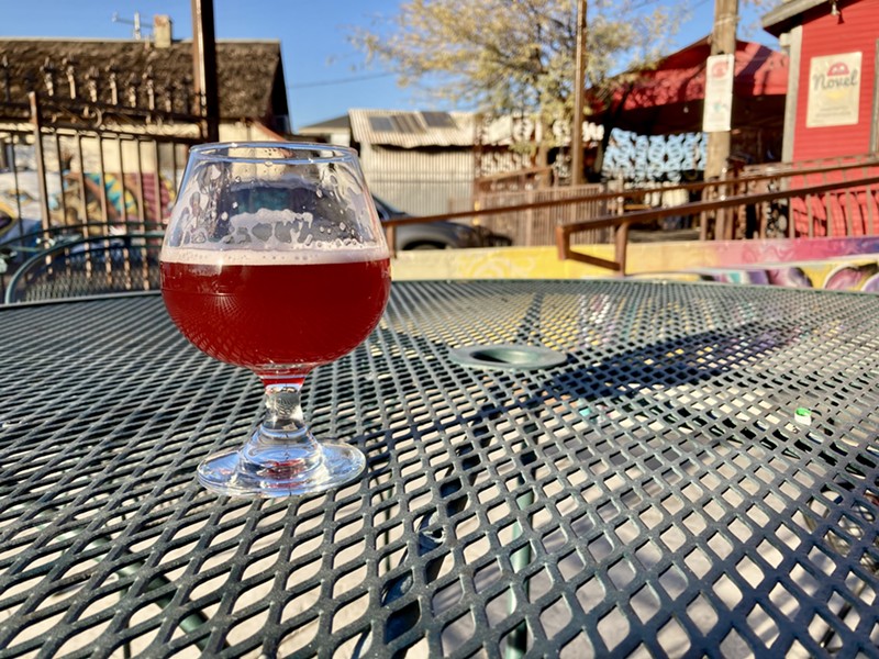 The Wayward Taphouse features more than a dozen taps and many more bottles and cans. The patio is surrounded by casitas that are home to different shops.