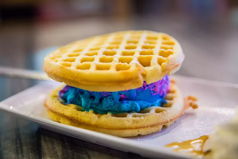 Image: You've probably never seen a waffle sandwich like they make at Scoop and Joy Lounge in Scottsdale.