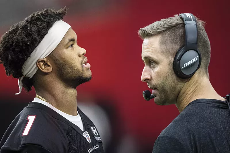 Image: Quarterback Kyler Murray (left) and Coach Kliff Kingsbury are expected to help the Cardinals improve.
