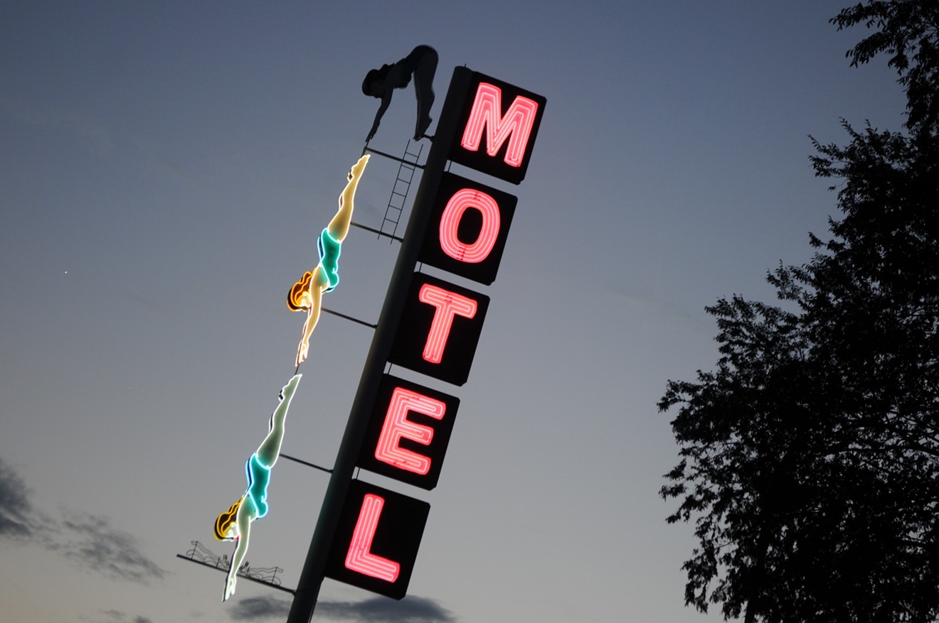 Widely considered to be the most famous neon sign in the Valley, the “Diving Lady” at the Starlite Motel in Mesa.