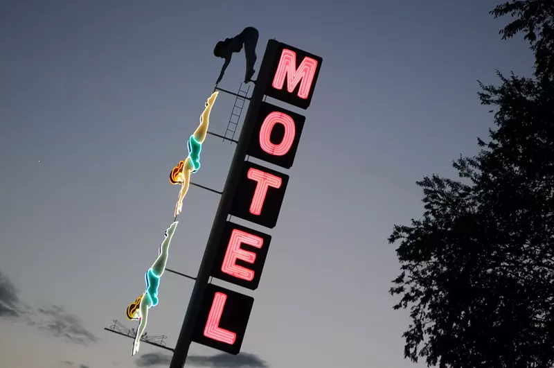 Image: Widely considered to be the most famous neon sign in the Valley, the “Diving Lady” at the Starlite Motel in Mesa.