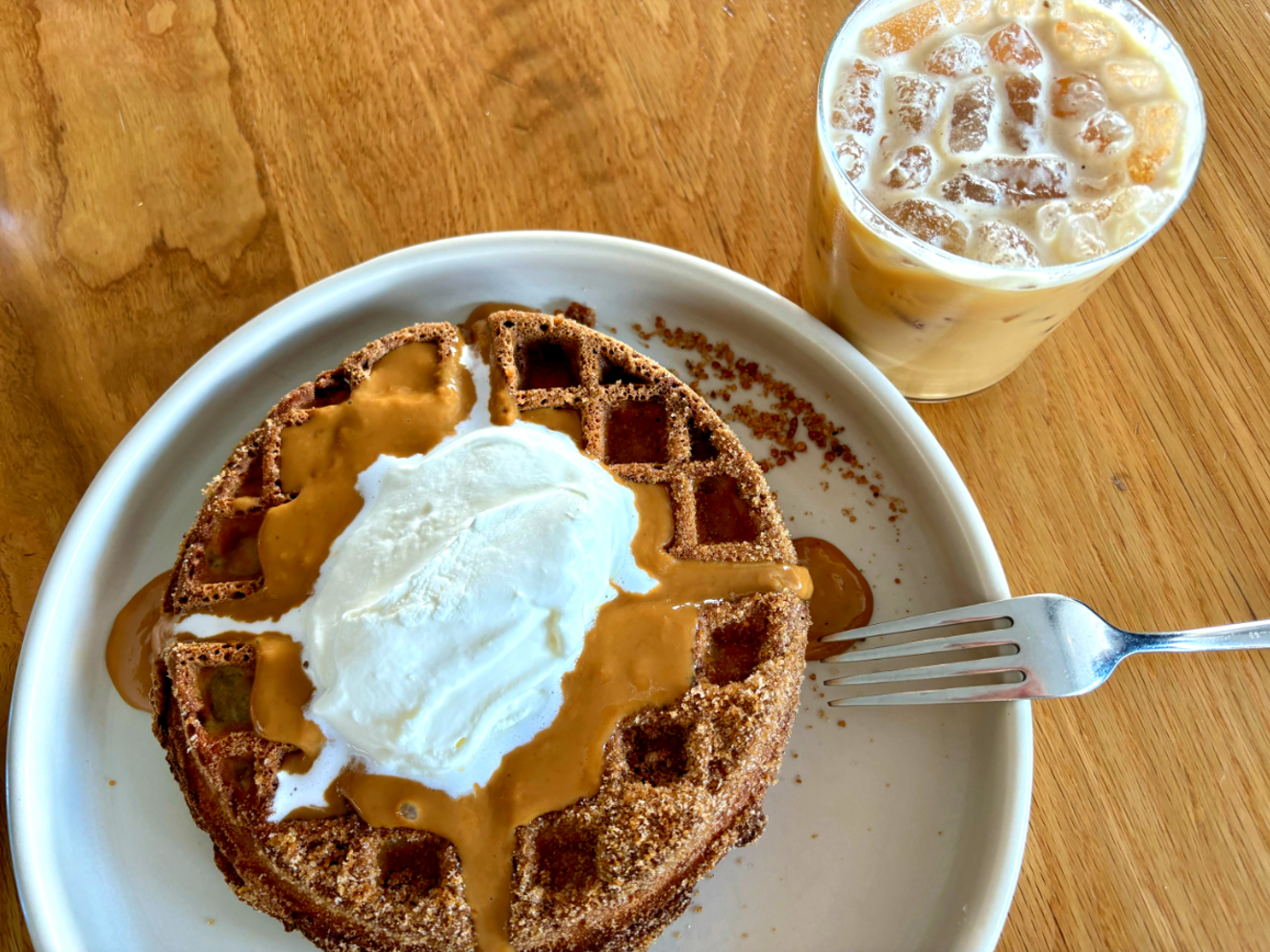 After stopping by for a coffee, we couldn't resist the churro waffle at Valentine. It ended up being one of the best things we ate all month.