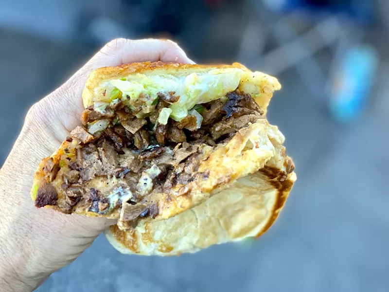 Image: Torta with asada from Tacos Veganos.