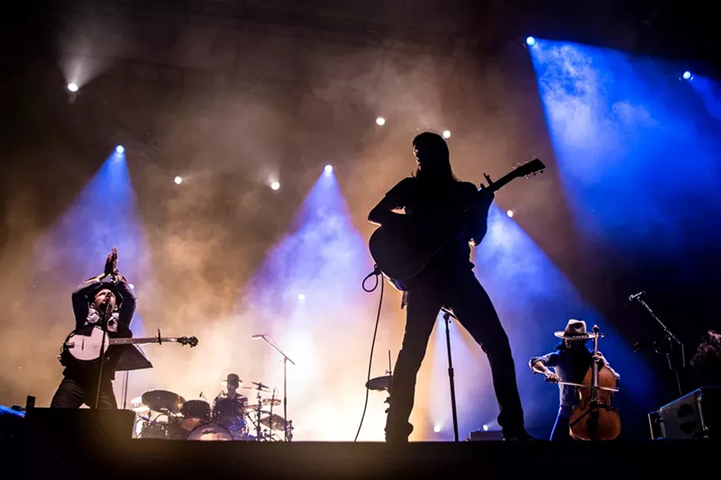 Image: The Avett Brothers perform songs from their album I and Love and You on Home Plate Stage.