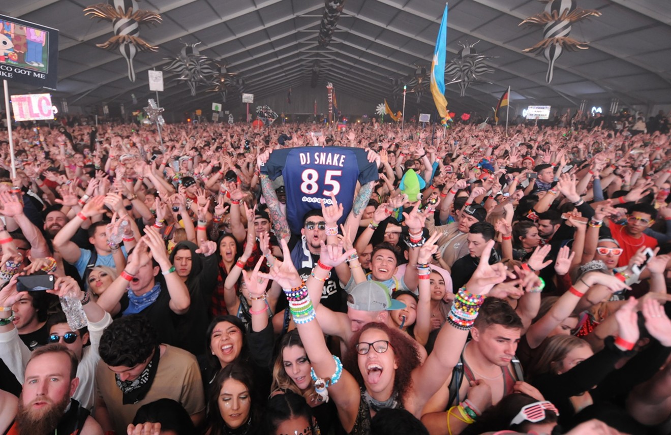 The crowd at Decadence during DJ Snake's set in the Diamond Arena tent.